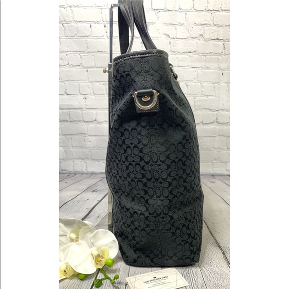 Coach Voyage Signature Logo Tote in Black - Picture 4 of 10